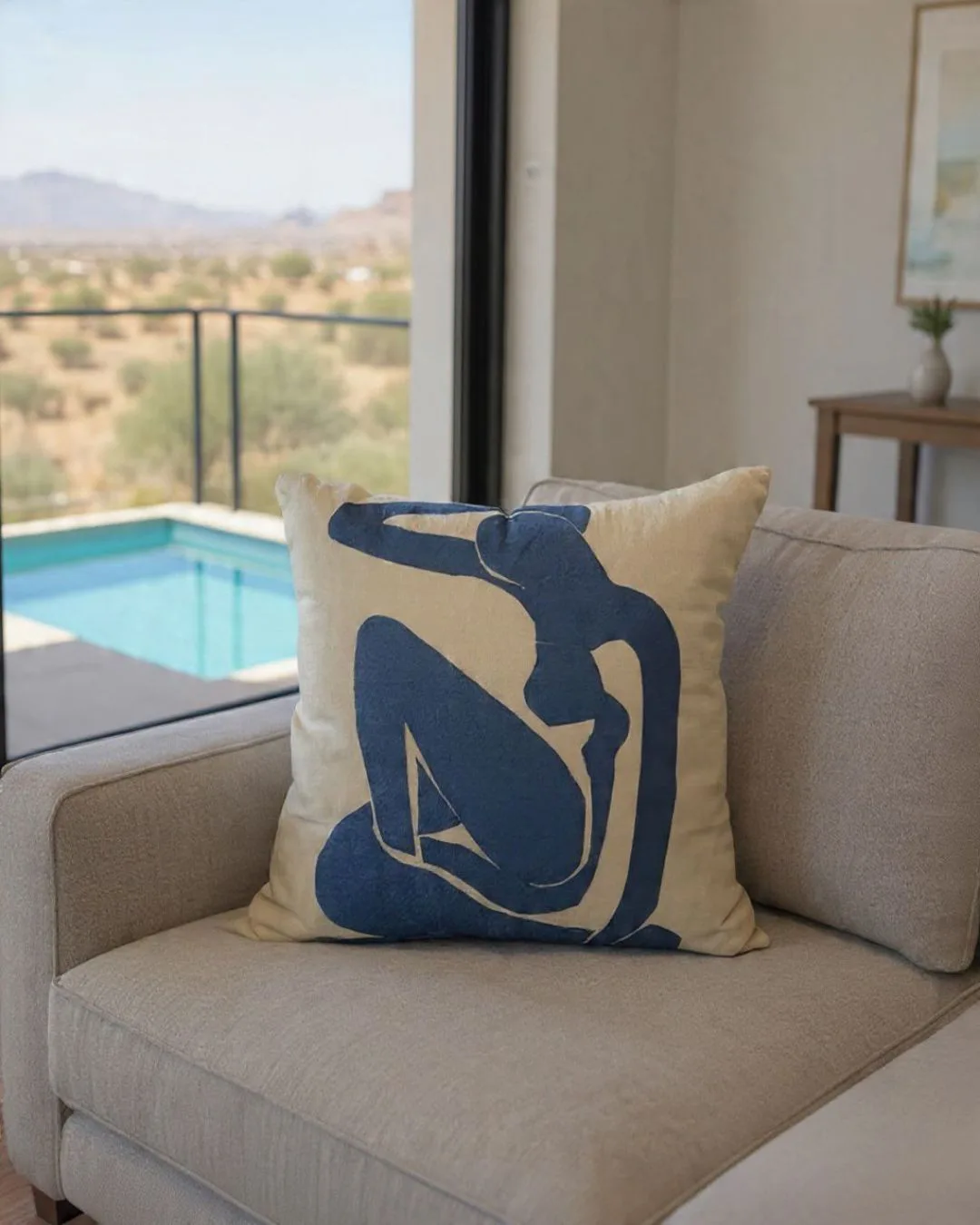 Coussin Nu Bleu II