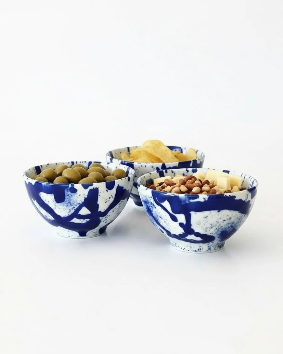 Trio de Bols Évasés « Bleu Cobalte »