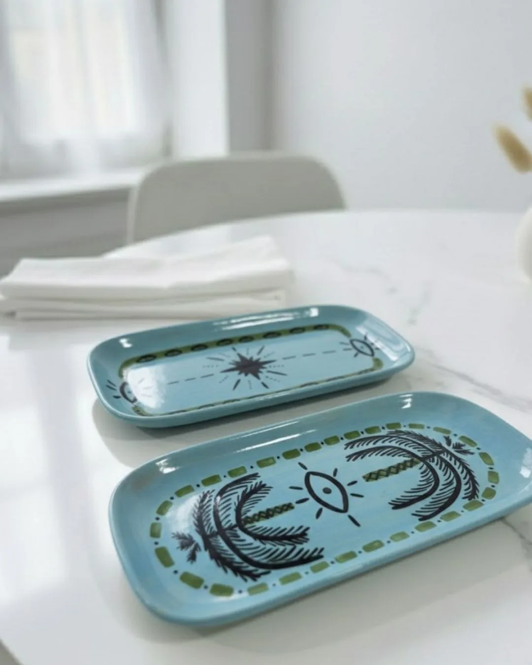 Duo de Plateaux Graphismes Ethno-Chic