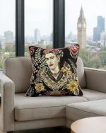 Coussin Velours Pop Art  "Frida Noire" – Image 2