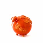 Sculpture Mouton en Céramique Orange