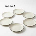 Set de 6 Assiettes "Granit Urbain" – Finition Mouchetée