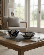 Duo "Éclat d’Azur" – Set de 2 Bols Artisanaux – Image 2